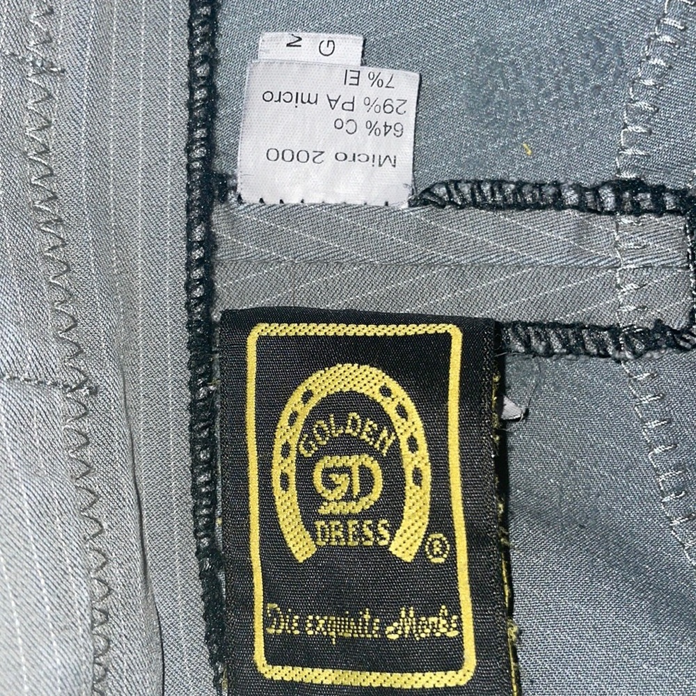 Golden Dress Full Leather Seat Breeches Size 25R Pinstripe Grey PRISTINE! - Picture 15 of 16